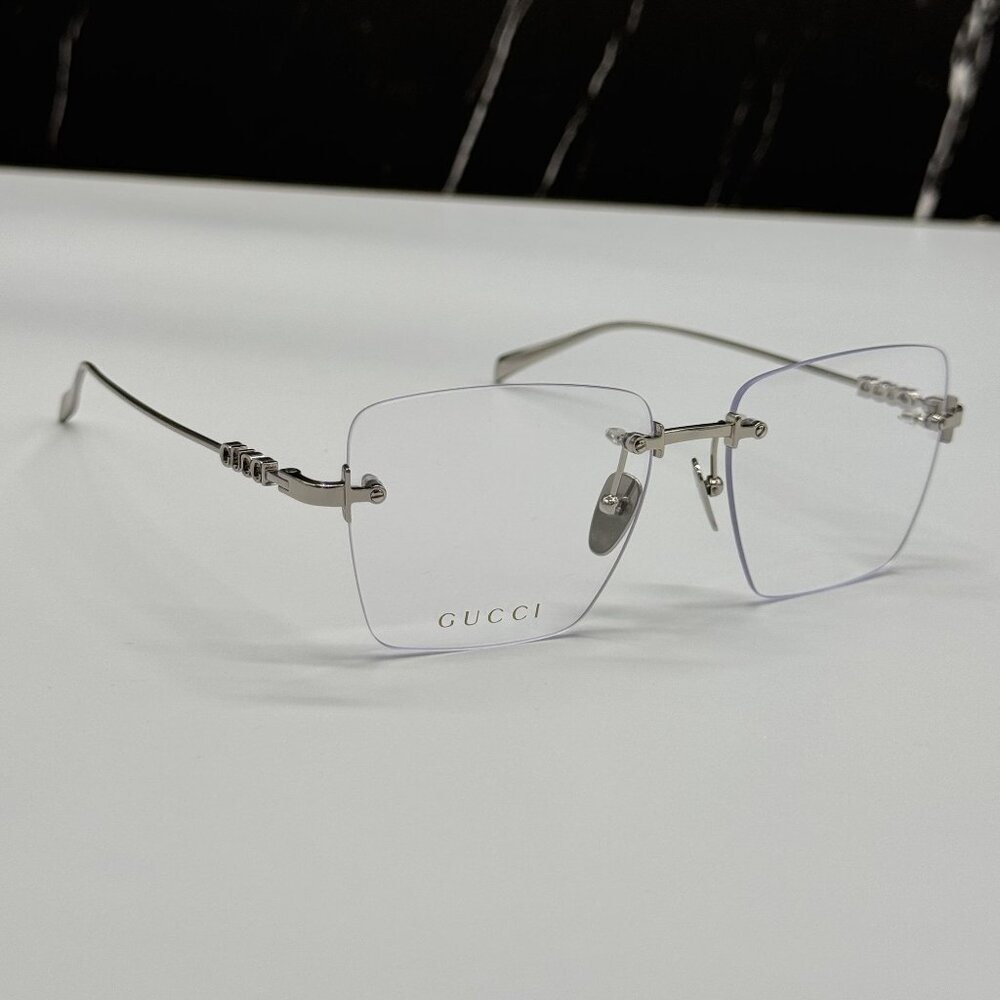 NEW GUCCI EYEGLASSES SILVER WOMEN EYEWEAR GUCCI GG1938O 002 - Picture 5 of 10